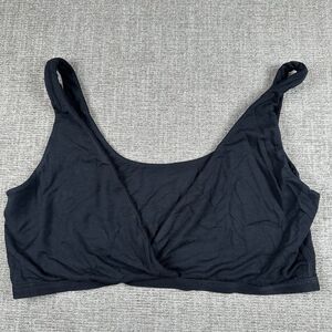 Shinesty Womens Black Solid Bralette Style Bra Top Crossover Front Straps XL